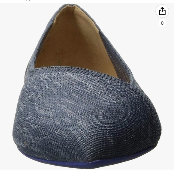 Hush Puppies Sadie Pointed ballet flats Navy Knit comfort shoes Sz 10 Wide - Picture 4 of 11